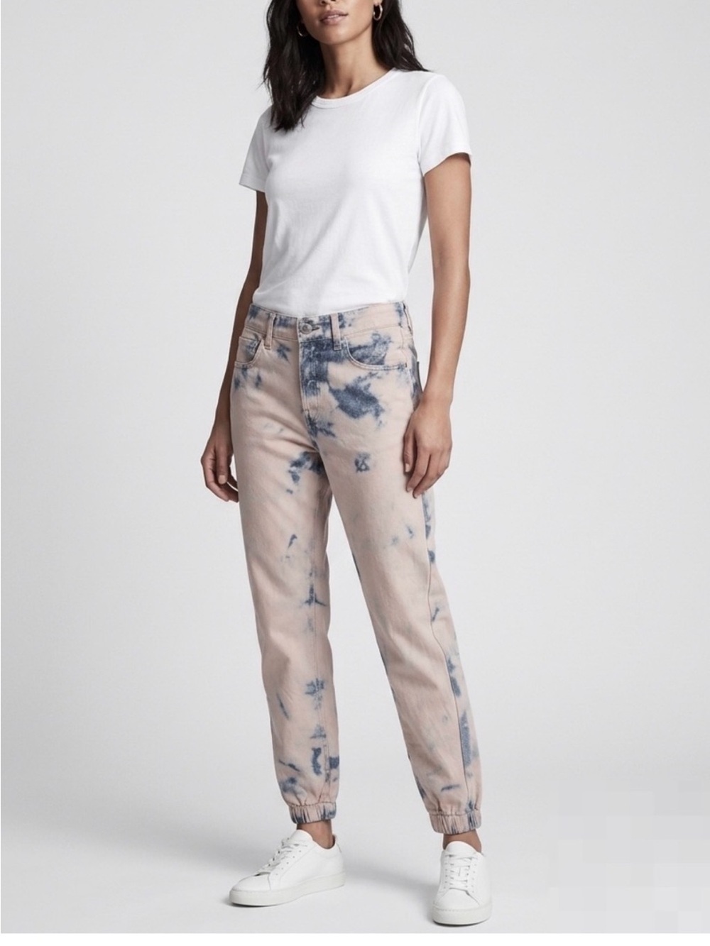 rag & bone Beige and Navy Tie-Dye Jogger Pants